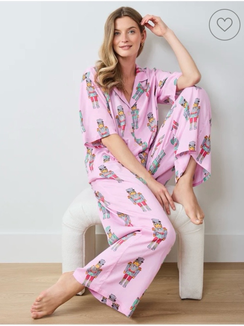 Pink Nutcracker-Print Pajama Set — Cozy Women's Lounge Set